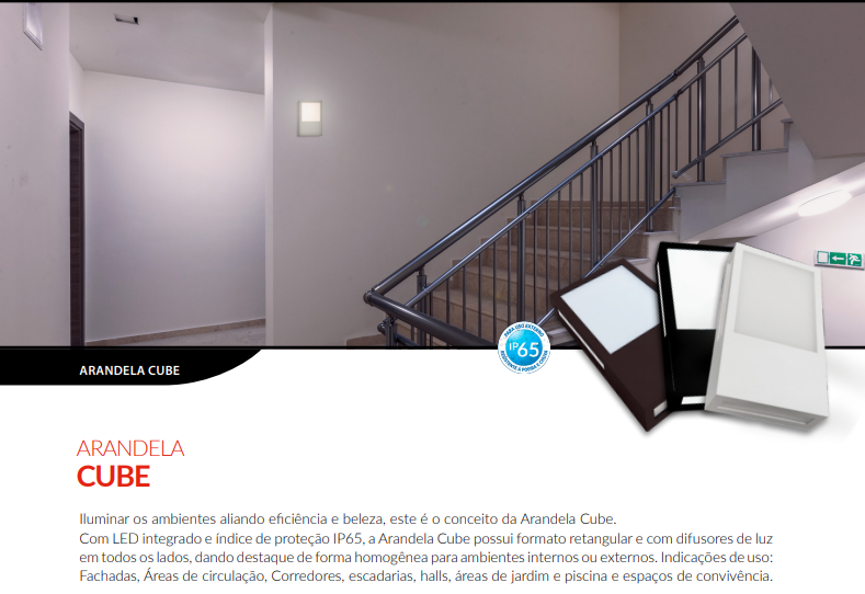 Arandela led 12w 3000k br 720lm ip65 cube - Image 2