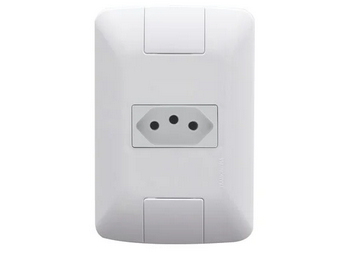Tomada 4x2 simp. 2p+t 10a 250v br nbr14136 c/placa aria