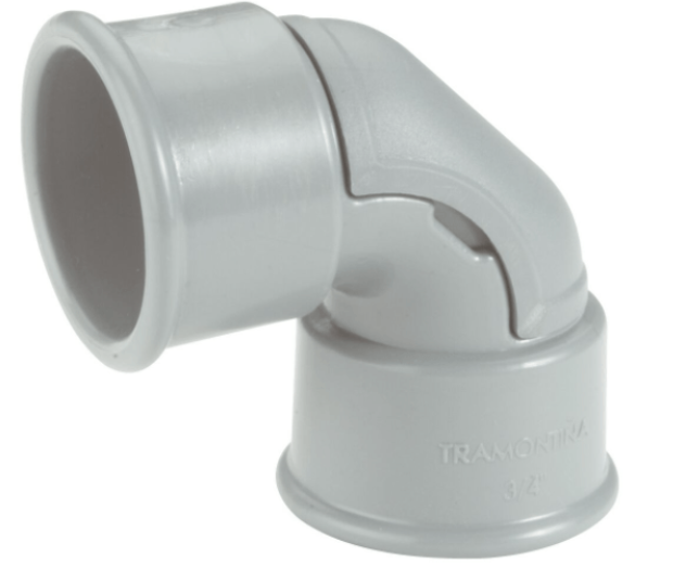 Conector 3/4" curvo cz escuro plastibox