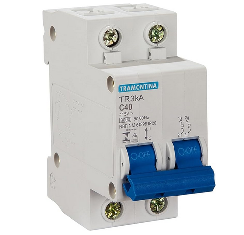Disjuntor 2x 40a c 3ka 127v - 220v tramontina