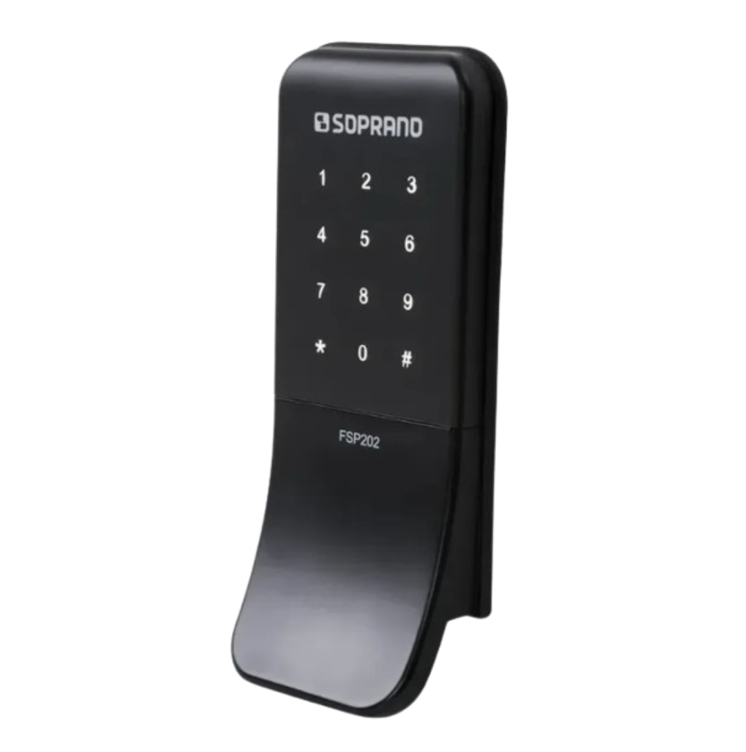Fechadura digital c/ botoes touch preta sobrepor fsp202