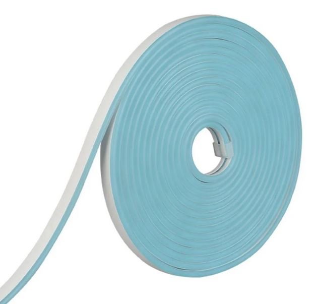 Fita led neon aquamarine 12v ip65 8w/m c/ kit ligação biv. / rolo c/ 5m