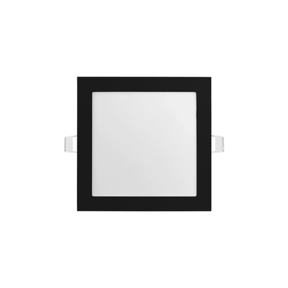 Luminaria led emb. abs 20w quad. - bivolt - 5700k - 22,5cmx22,5cm - moldura preta