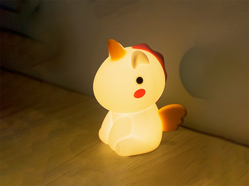 Luminaria soft led 0,5w rgb + 3000k recarregavel unicornio uni