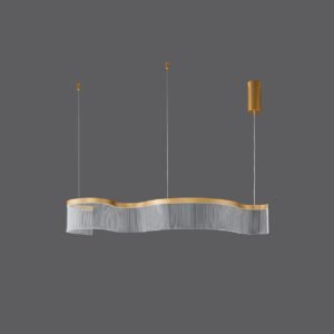 Luminaria pendente 28w 3000k dourado 1468lm 1mt atenas