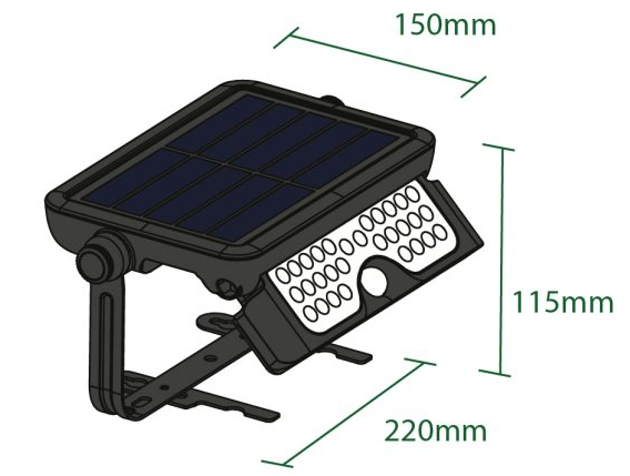 Refletor de led solar integrado 800lm c/ sensor de movimento 6500k - Image 2